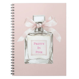 Pretty in Pink Blush Bow Perfume Bottle Notizblock