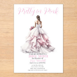 Pretty in Pink Bridal Shower Invitation  Acryleinladungen