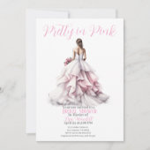 Pretty in Pink Bridal Shower Invitation  Einladung (Vorderseite)