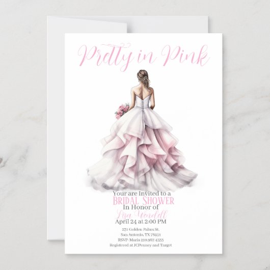 Pretty in Pink Bridal Shower Invitation  Magneteinladung (Vorderseite)