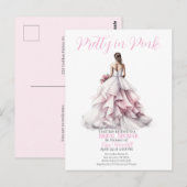 Pretty in Pink Bridal Shower Invitation  Postkarte (Vorne/Hinten)