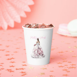 Pretty in Pink Bridal Shower Paper Cups Pappbecher