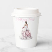 Pretty in Pink Bridal Shower Paper Cups Pappbecher (Rückseite)