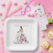 Pretty in Pink Bridal Shower Paper Plates Pappteller (Party)