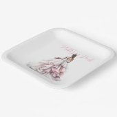 Pretty in Pink Bridal Shower Paper Plates Pappteller (Gewinkelt)