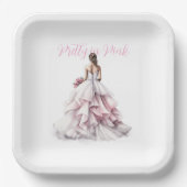 Pretty in Pink Bridal Shower Paper Plates Pappteller (Vorderseite)