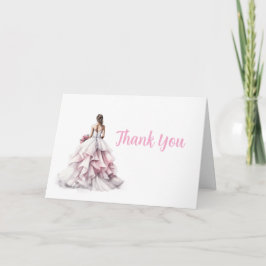 Pretty in Pink Bridal Shower Thank You Card Dankeskarte