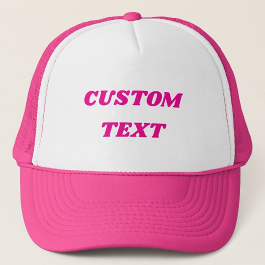 Pretty in Pink Custom Text Trucker Mütze (Vorderseite)