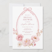 Pretty in Pink Floral Bridal Shower  Einladung (Vorderseite)