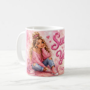 Pretty In Pink Girly Girl Trendy Sucker für Dich Kaffeetasse