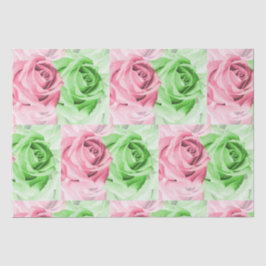 Pretty in Pink & Green Rose Tissue Wrap Seidenpapier