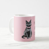 Pretty in Pink Grey Cat Kaffeetasse (Vorderseite Links)