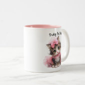 Pretty in Pink – Kitten Mug Zweifarbige Tasse (VorderseiteRechts)