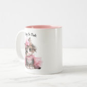 Pretty in Pink – Kitten Mug Zweifarbige Tasse (Vorderseite Links)