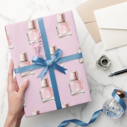 Pretty in Pink Nail Polish Bridal Shower Geschenkpapier (Schenken)