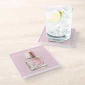 Pretty in Pink Nail Polish Glasuntersetzer (Schrägansicht)