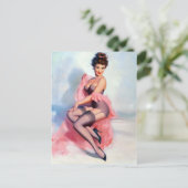Pretty in Pink Pin Up Postkarte (Stehend Vorderseite)
