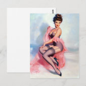Pretty in Pink Pin Up Postkarte (Vorne/Hinten)