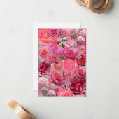 Pretty in Pink Rose Collage Mitteilungskarte (Vorderseite/Rückseite Beispiel)