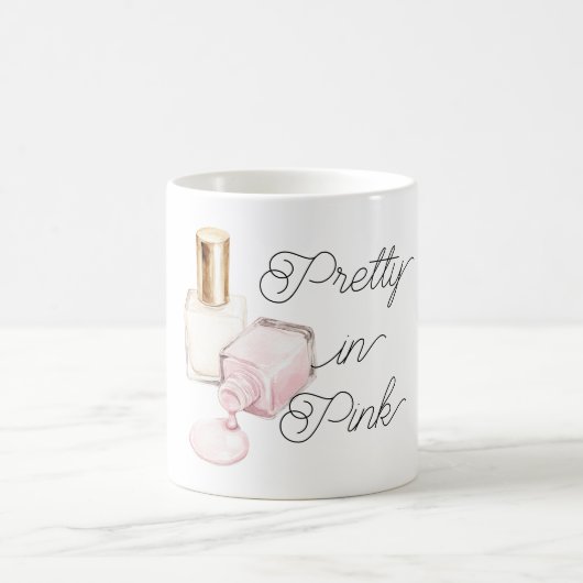 Pretty in Pink White Nail Polish Kaffeetasse (Mittel)