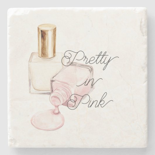 Pretty in Pink White Nail Polish Steinuntersetzer (Vorderseite)