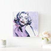 Pretty in Purple Quadratische Wanduhr (Zuhause)