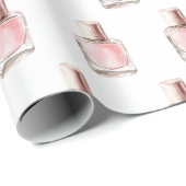 Pretty in White Pink Nail Polish Bridal Shower Geschenkpapier (Rolleneckpunkt)