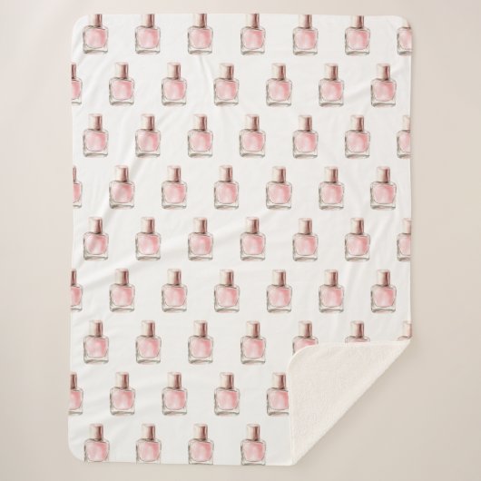 Pretty in White Pink Nail Polish Bridal Shower Sherpadecke (Vorderseite)