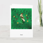 Pretty Irish Lassie Green & Gold Floral Shamrocks Karte (Rückseite)