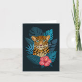 Pretty Jungle Leopard Floral Art | Blue (Vorderseite)