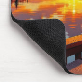 Pretty Lake Side View of a Sunrise and Warm Coffee Mousepad (Ecke)