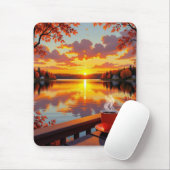Pretty Lake Side View of a Sunrise and Warm Coffee Mousepad (Mit Mouse)