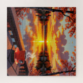 Pretty Lake Side View of a Sunrise and Warm Coffee Puzzle (Horizontal)