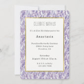 Pretty Lavender Flowers Birthday Einladung (Vorderseite)