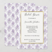 Pretty Lavender Flowers Bridal Shower Einladung (Vorne/Hinten)