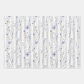 Pretty Lavender White Floral Stripes Birthday Geschenkpapier Set (Vorderseite 3)