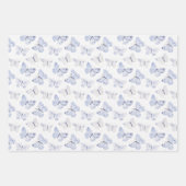 Pretty Lavender White Floral Stripes Birthday Geschenkpapier Set (Vorderseite 2)