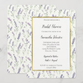 Pretty Lavender White Flowers Bridal Shower Einladung (Vorne/Hinten)
