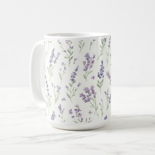 Pretty Lavender White Flowers Bridal Shower Kaffeetasse (Vorderseite Links)