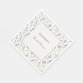 Pretty Lavender White Flowers Bridal Shower Serviette (Ecke)