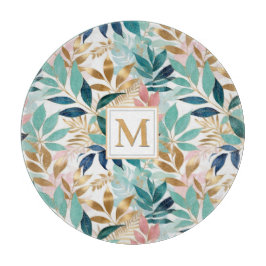 Pretty Leaves Patterned Summer Pastel Elegant Chic Schneidebrett