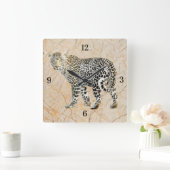 Pretty Leopard Wall Clock Quadratische Wanduhr (Zuhause)