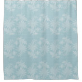 Pretty Light Blue White Floral Faux Lace   Duschvorhang (Vorderseite)