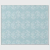 Pretty Light Blue White Floral Faux Lace Wedding Geschenkpapier (Flach)