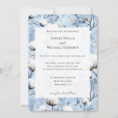 Pretty Light Blue White Floral Wedding Einladung (Vorderseite)