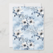 Pretty Light Blue White Flowers Bridal Shower Einladung (Rückseite)