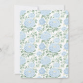 Pretty Light Blue White Flowers Bridal Shower Einladung (Rückseite)