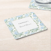 Pretty Light Blue White Flowers Bridal Shower Rechteckiger Pappuntersetzer (angewinkelt)