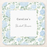 Pretty Light Blue White Flowers Bridal Shower Rechteckiger Pappuntersetzer<br><div class="desc">Pretty Light Blue White Flowers Bridal Shower</div>