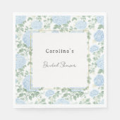 Pretty Light Blue White Flowers Bridal Shower Serviette (Vorderseite)
